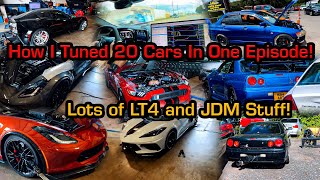 How I Tuned 20 Cars In One Episode Lots of LT4 and JDM Stuff [upl. by Kciv230]