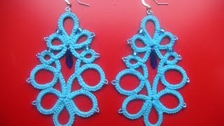 15 TUTORIAL ORECCHINI PERLE CHIACCHIERINO AD AGO EARRINGS NEEDLE TATTING Frivolitè Encaje фриволите [upl. by Asilam237]