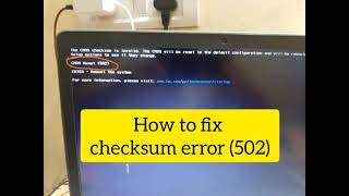 How to fix checksum error number 502 [upl. by Lord]