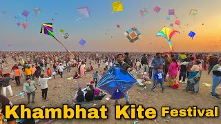 Khambhat Kite festival  Biggest In the world  Kite flying Kite surfing kite cutting Sezuvlogs [upl. by Jandel]