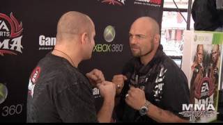 Fedor Emelianenko vs Randy Couture EA MMA Launch Party Fight w Gameplay Action [upl. by Inahpit]