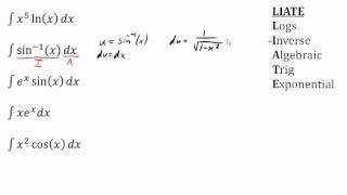 Integration by parts  choosing u and dv [upl. by Dunston]