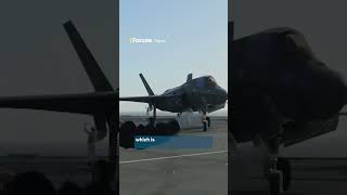 F35B Lightning jets land on Royal Navy warship HMS Prince of Wales [upl. by Nitnelav]