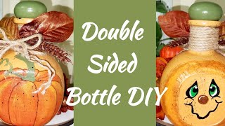 Dual Sided Bottle Makeover for both Fall and Halloween So Simple DIY [upl. by Kwang]