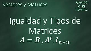 Igualdad y Tipos de Matrices [upl. by Ithaman217]