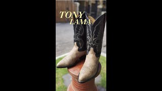 Vintage Cowboy Boots Tony Lama Bull Hide [upl. by Alisun]