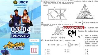 SOLUCIONARIOAREA III BEXAMEN DE ADMISION UNCP 2024II 040824 [upl. by Fedak]