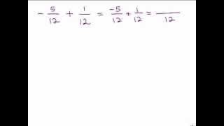 Add amp Subtract negative fractions common denominator [upl. by Adnalohs]