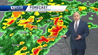 Strong storms heavy rain flash flooding in Alabamas forecast Saturday cooler for Sunday [upl. by Razaile762]