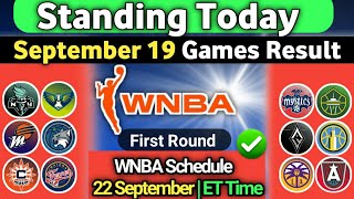 WNBA First Round 2024  WNBA STANDINGS TODAY  22 Sep Schedule [upl. by Porter701]