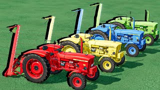 Work with Colors  GRASS JOB with COLORS Machines w Mini Tractors  Farming Simulator 22 [upl. by Gettings685]