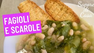 Ricette napoletane  Fagioli e scarole Pochi ingredienti per un piatto buonissimo [upl. by Ydahs]