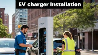 EV charger Installation  EV charging  EV charger Installation in public place for electric vehicle [upl. by Nilram]