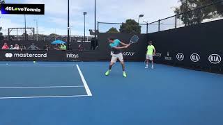 Marco Cecchinato vs Daniil Medvedev AO 2019 practice [upl. by Kiel]