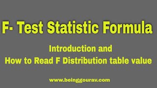 Ftest statistic formula  Introduction and How to read F Distribution table value  Part 2 [upl. by Nosnah]