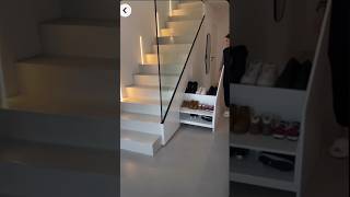 Shoes rack ideas Shoe rack under stairs Amazing shoe rack Sidhi ke niche Modern stairs shorts [upl. by Asssilem]