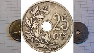 BELGIUM 25 Centimes 1908 1921 1927 [upl. by Nadeau]