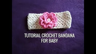 Tutorial Crochet Baby Headband  Tutorial Rajut Bandana Bayi [upl. by Ansel364]