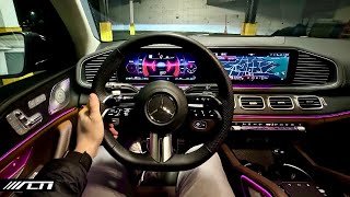 2024 Mercedes GLS 450 POV Night Drive  Allcarnews [upl. by Ahtnamys]