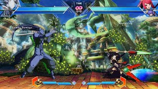 BLAZBLUE CROSS TAG BATTLE Clash Hakumen vs Izayoi [upl. by Titos]