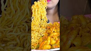 Indian Maggi amp masala macaroni 🙄😹 🤷🏻‍♀️ Food challenge shorts ytshorts youtubeshorts [upl. by Aihsenat]