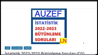 Auzef İstatistik 2023 Bütünleme Soruları Çocuk Gelişimi [upl. by Yregram]