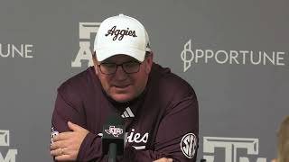 Mike Elko discusses Texas AampMs loss at Auburn [upl. by Leuqar]