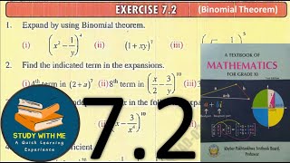 Exercise 72 Class 11 Maths Binomial Theorem  Ex 72 First Year Maths Binomial Theorem KPK Book [upl. by Karb244]