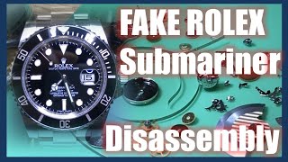 Fake ROLEX Submariner review amp Disassembly [upl. by Artekal]