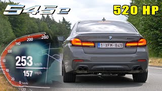 520HP BMW 545e STAGE 1  0100 100200 TOP SPEED amp AUTOBAHN POV [upl. by Siuoleoj]