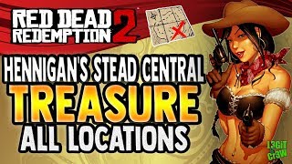 ❌ Red Dead Redemption 2 Online 💰 HENNIGANS STEAD CENTRAL Treasure Map Location All Locations RDR2 [upl. by Iadahs12]