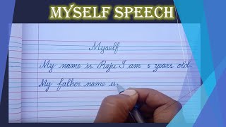 Myself speech for kids  Short speech about Myself for kids  Cursive Writing  LKG UKG speech [upl. by Ratep]