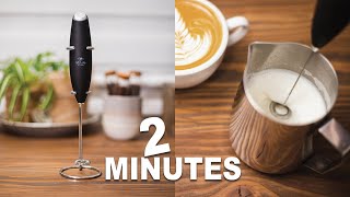 How To Make Latte Art with Handheld Frother  2 MINUTES VIDEO TUTORIAL [upl. by Lebiralc]