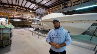 Boat Factory Tour of Valentino Custom Boats  NorthCarolina OBX [upl. by Nitnerb]