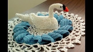 swan napperon crochet steps part1 كروشيه خطوات مفرش البجع الجزء الاول [upl. by Thisbee]