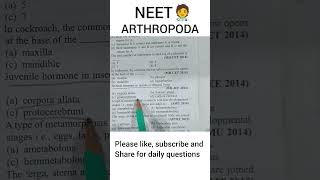 arthropodschordataneetbiopyqsbiologybiomcqsaiimsneetbiologymcqsimportantquestions [upl. by Ahsini]