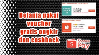 Cara belanja menggunakan ShopeePay pakai voucher gratis ongkir dan cashback terbaru [upl. by Nitas]