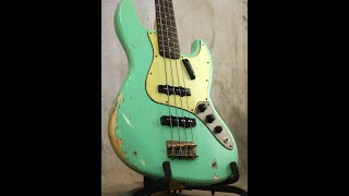 0386  J Bass aged quotSurf Greenquot matching headstock by Alnus Bass [upl. by Nylaf688]