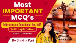 Most Important MCQ’s of Arbitration and Conciliation Act 1996  Judiciary [upl. by Riha]