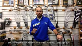 Golf Grips And Golf Grip Fitting  Find The Grip Type And Size For Your Game [upl. by Nodla]