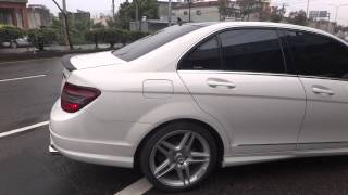 BENZ W204 C300 改裝 Q桑 排氣管 特製尾段 X PIPE 加速 [upl. by Goldshlag]