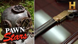 Pawn Stars Do America RARE 1857 Volcanic Pistol amp Divers Helmet Season 2 [upl. by Moazami325]