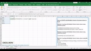 How to COUNTIF with Multiple Criteria in the Same column in Excel [upl. by Yelkrab]