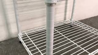 □HOME ERECTA ホームエレクター メタルラック スチールラック シェルフ ワイヤーシェルフ 収納棚 ホワイト 白 約60×45×101cm □23010604 [upl. by Iyre]