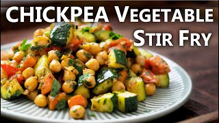 Healthy Chickpea Recipe for a Vegetarian and Vegan Diet  Chickpea Vegetable Stir Fry [upl. by Acinimod]