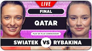 SWIATEK vs RYBAKINA • WTA Qatar Open 2024 Final • LIVE Tennis PlaybyPlay Stream [upl. by Sass]