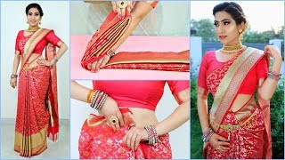 How to Wear SILK SAREE Perfectly  Hacks amp Tricks  Teenagers Wedding Fashion Anaysa [upl. by Ailadgim]