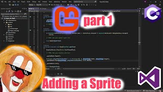 Monogame Tutorial adding a Sprite Part 1 Csharp coding [upl. by Atinel]