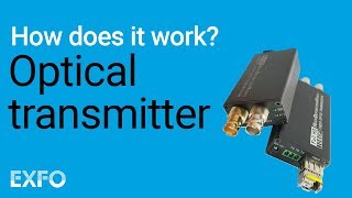 Optical Transmitter  EXFO animated glossary of Fiber Optics [upl. by Onavlis]