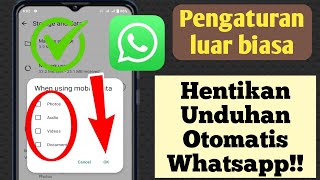 Cara Menghentikan Pengunduhan Otomatis Video Audio dan Foto Whatsapppembaruan baru 2024 [upl. by Ethyl489]